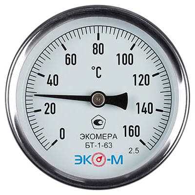 Термометр биметаллический БТ-1-63, 0-160C