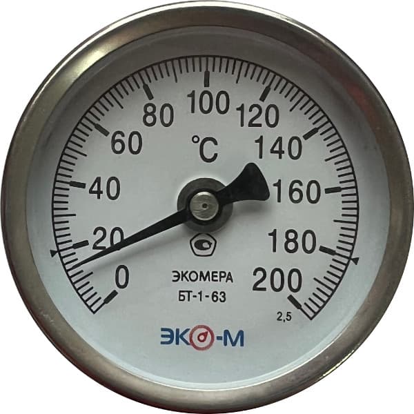 Термометр биметаллический БТ-1-63, 0-200C