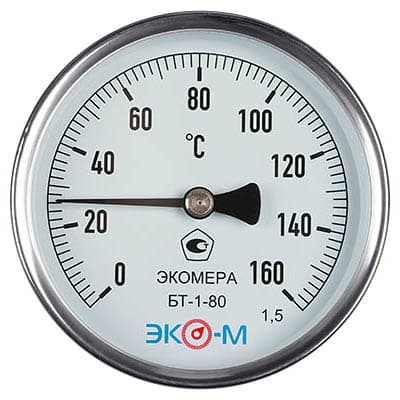 Термометр биметаллический БТ-1-80, 0-160C